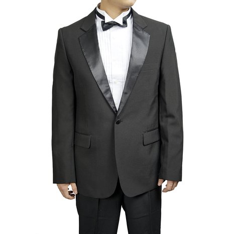 Mens 2 Pc Black Notch Collar Tuxedo Suit By Broadway Tuxmakers