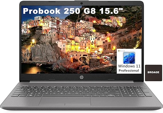 HP Probook 250 G8 15.6" Premium Business Laptop Computer, Intel Core i3-1115G4 (Beat i5-10210U), 64GB DDR4 RAM, 1TB PCIe SSD, WiFi, Bluetooth, Dark Ash Silver, Windows 11 Pro, BROAG