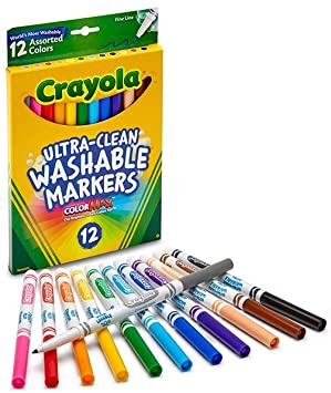 Crayola Fine Line Markers, Washable Markers, 12 Count