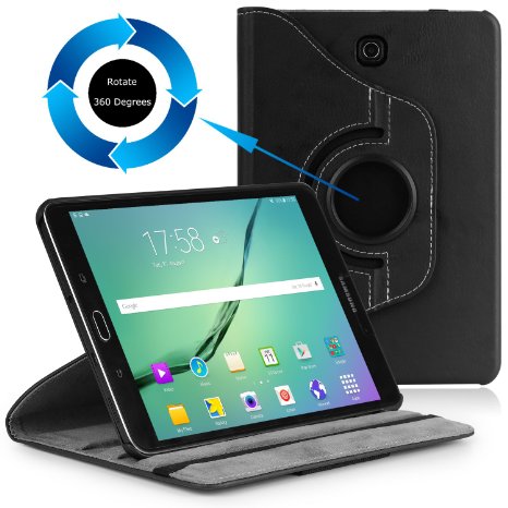 MoKo Tab S2 80 Case - 360 Degree Rotating Cover Case With Auto Wake  Sleep for Samsung Galaxy Tab S2  S2 Nook 80 inch Tablet BLACK