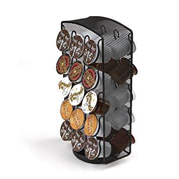 Mind Reader K-Cup Carousel, Holds 30 K-Cups, Coffee Pod Holders, Black Metal Mesh