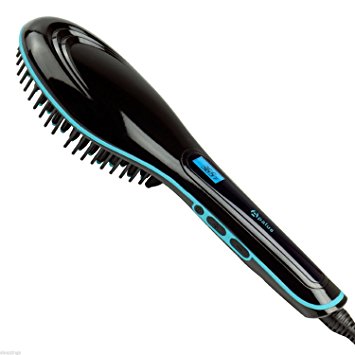 Apalus Brush Hair Straightener Instant Magic Silky Straight Hair Styling Black