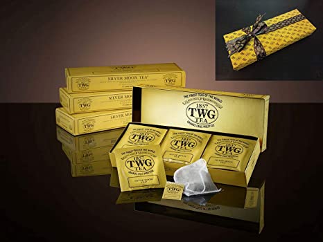 TWG SILVER MOON TEA - 15 Cotton Tea Bags (Exclusive GREEN Tea Bags)