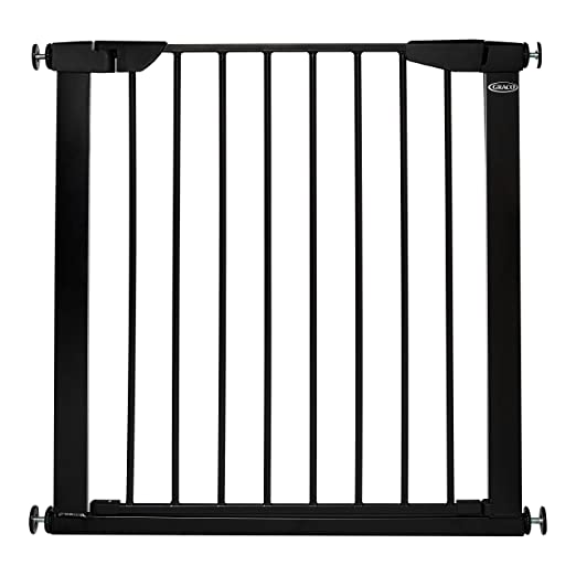 Graco BabySteps Walk-Thru Metal Safety Gate (Black) - Pressure-Mounted Baby Gate for Doorway, Expands from 29.5-40.5 Inches, 29.5 Inches Tall, Includes 3 Extensions, Perfect for Children, Pet-Friendly