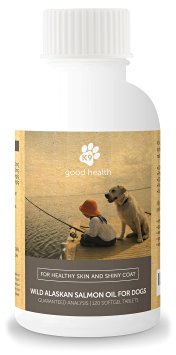 Wild Alaskan Salmon Oil for Dogs - 120 Softgels - Premium Fish Oil Supplement for Dogs with EPA and DHA Omega 3 Fatty Acids for a Healthy Shiny Coat