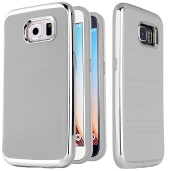 Galaxy S6 Case [Super Slim Fit] Motomo INO Line Infinity Curved Metal Bumper TPU Case for Samsung Galaxy S6 (COOL GRAY CHROME SILVER)