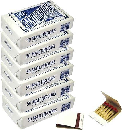 6 Boxes - White Plain Matches Matchbooks Wedding, Anniversary, Birthday, Party (300 Matchbook Total)