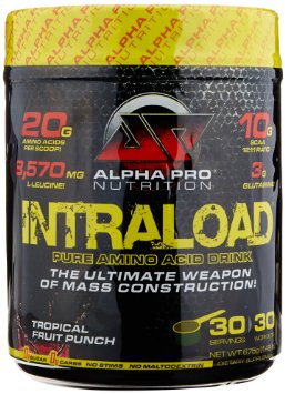 Alpha Pro Nutrition Intraload Intra-Workout Muscle Builder, The Ultimate Weapon in Mass Construction, Tropical Fruit Punch, 30 Servings