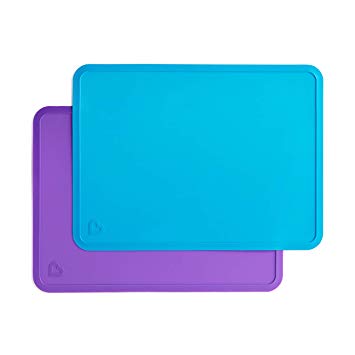 Munchkin 2 Piece Silicone Placemat, Blue/Purple