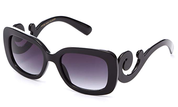 Newbee Fashion - Kyra Oversized Round Loop Design Hoops Fashion Sunglasses for Women