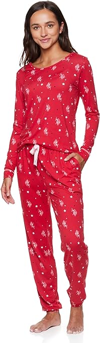 U.S. Polo Assn. Womens Christmas Pajama Set - Holiday Pajamas for Women - Christmas Pajamas for Women - Womens PJ Set