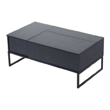 HomCom 43" Modern Lift-Top Coffee Table - Black