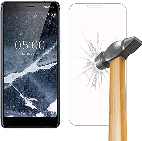 Tempered Glass For Nokia 5.1 Tempered Glass Screen Protector Easy Bubble-Free Installation HD Ultra Clear shatterproof with 9H Hardness and Anti Fingerprint Oleo-phobic Coating For Nokia 5.1 2018