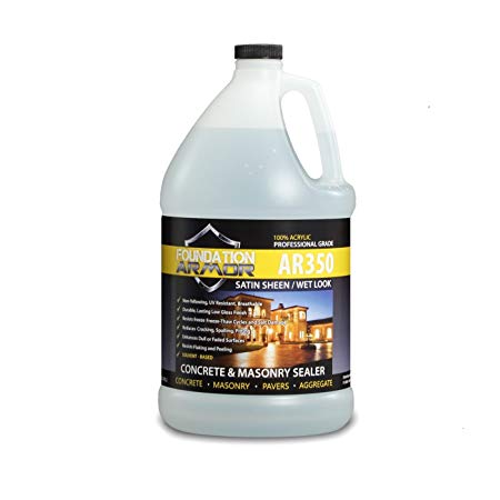 Armor AR350 Wet Look Concrete Sealer and Paver Sealer with Low Gloss Finish (1 GAL)