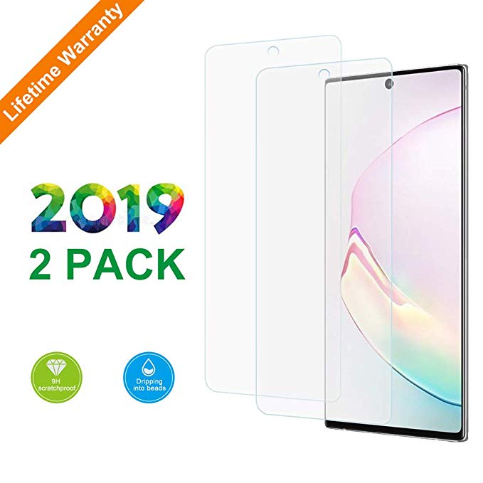 Kacul Screen Protector Compatible with Samsung Galaxy Note 10 Plus/Pro/10  2 Packs,Easy Installation 3D Full Screen Premium Tempered Glass 9H Bulletproof