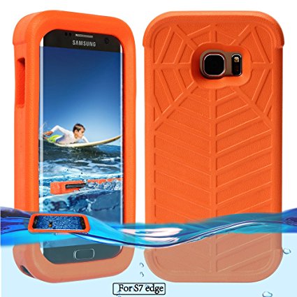 Temdan Galaxy S7 Edge Floating Case with Waterproof Bag Shockproof Lifejacket Case for Samsung Galaxy S7 Edge (5.5inch) -Orange