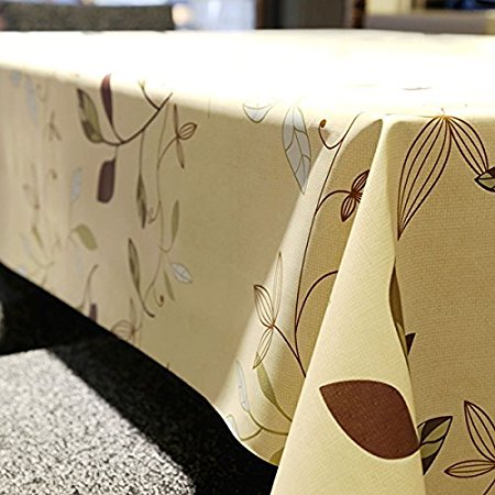 LeeVan Heavy Weight Vinyl square Table Cover Wipe Clean PVC Tablecloth Oil-proof/Waterproof Stain-resistant/Mildew-proof - 54 x 54 Inch (Autumn Leaves)