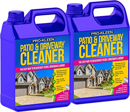 Pro-Kleen Patio & Driveway Cleaner (10L) - Removes Green Mould, Algae & Lichen - Powerful, Easy to Use Fluid / Liquid Cleaning Solution - Powers Through Stubborn Dirt & Grime - Use on Patios, Driveways, Block Paving, Concrete Flags, Steps, Paths and more