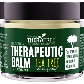 Therapeutic Balm with Tea Tree & Neem Oil. Antifungal. Helps Defend Against Common Causes of Skin Irritation, Athlete's Foot, Ringworm, Jock Itch, Eczema, Rough, Dry, Scaly, Cracked Skin