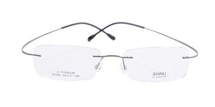SHINU Titanium Frame Glasses Prescription Lens Eyeglasses Metal Rimless for Men Rxable-SH021