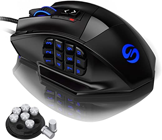 UtechSmart Venus Gaming Mouse RGB Wired, 16400 DPI High Precision Laser Programmable MMO Computer Gaming Mice [IGN's Recommendation]
