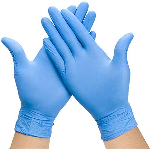 100pack Disposable Gloves in Latex Multi-Purpose, Powder Free Glove in Natural Rubber for Medical Exam, Cleaning or Mechanic Tasks (Medium)