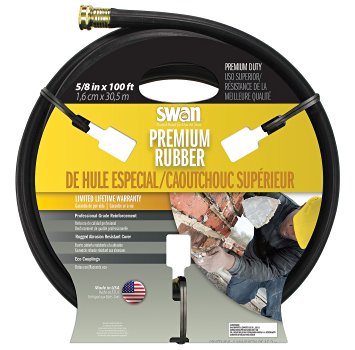 Swan Premium Rubber SNCPM58100 Heavy Duty 5/8-Inch by 100-Foot Black Water Hose