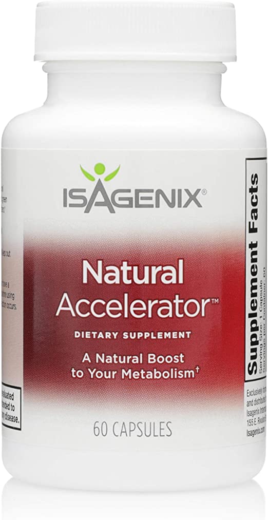 Isagenix Natural Accelerator - Metabolism Boost Capsules with Green Tea Extract, Black Pepper, Niacin and More - 60 Capsules