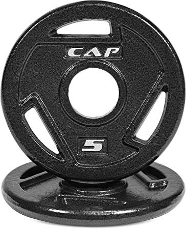 WF Athletic Supply Cast Iron 2-Inch Olympic Grip Plate for Strength Training, Muscle Toning, Weight Loss & Crossfit - Multiple Choices Available