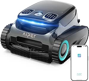 AIPER Scuba S1 Pro Cordless Robotic Pool Cleaner, Automatic Pool Vacuum with Horizontal Waterline Cleaning, Smart Navigation, 180-Minute Battery Life, Ideal for In-Ground Pools up to 2,150 Sq.ft