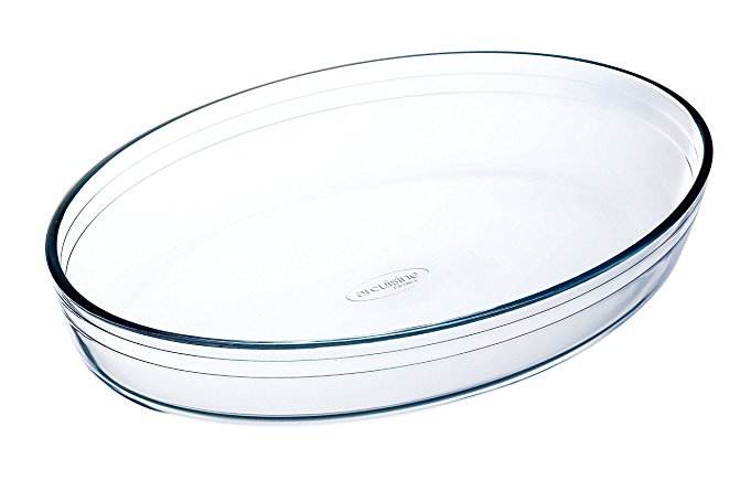 Arcuisine Borosilicate Glass Oval Roaster 13.75 X 9.5 Inch (35x 24 Centimeter) by International Cookware