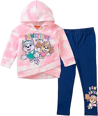 Paw Patrol Everest Skye Girls Pullover Crossover Fleece Hoodie and Leggings Outfit Set Toddler to Little Kid