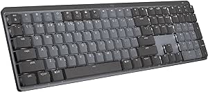 Logitech MX Mechanical Wireless Illuminated Performance Keyboard, Clicky Switches, Backlit Keys, Bluetooth, USB-C, macOS, Windows, Linux, iOS, Android (Renewed)