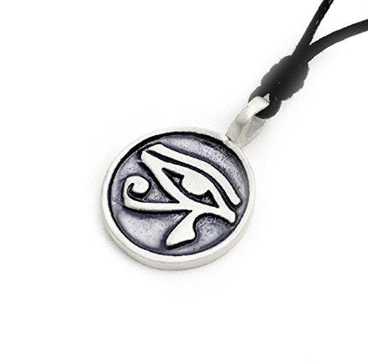 Egyptian Eye of Ra Horus Silver Pewter Charm Necklace Pendant Jewelry