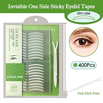 400Pcs Natural invisible Single Side Eyelid Tape Stickers Medical-use Fiber Eyelid Lift Strip, Instant Eye Lift Without Surgery, Perfect for Uneven Mono-Eyelids, Slim