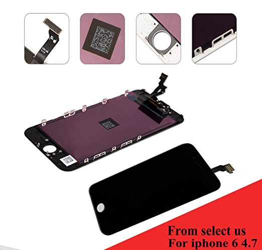 For Iphone 6 (4.7 inch) (A1549, A1586, A1589) screen replacement LCD screen digitizer Assembly Touch screen front glass black