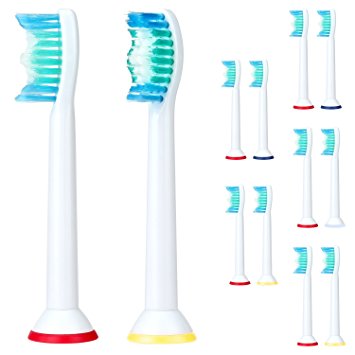Sonicare Replacement Heads,IWOTOU Replacement Toothbrush Heads For All Philips Toothbrush Snap-On Handles for ProResults, Plaque Control, Gum Health, DiamondClean, FlexCare, HealthyWhite, EasyClean,12