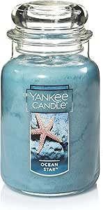 Yankee Candle Ocean Star Scented, Classic 22oz Large Jar Single Wick Candle, Over 110 Hours of Burn Time