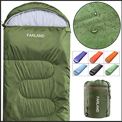 Rectangle Sleeping Bag for Adults Youth Mummy and Double Teens Kid with 20 Degree Compression Sack Portable and Lightweight for 3-4 Season Camping, Hiking,Waterproof,Traveling, Backpacking and Outdoor