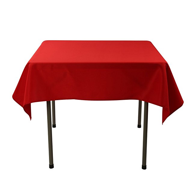 E-TEX 52x52-Inch Polyester Square Tablecloth Red