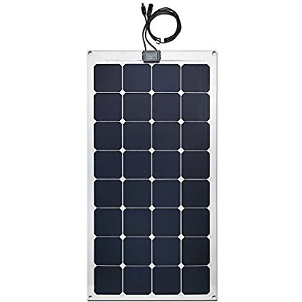 Lensun 100W 12V Semi-Flexible Monocrystalline Solar Panel for 12V Charge Battery on Boats, Caravans, Motorhomes, Yachts, RVs