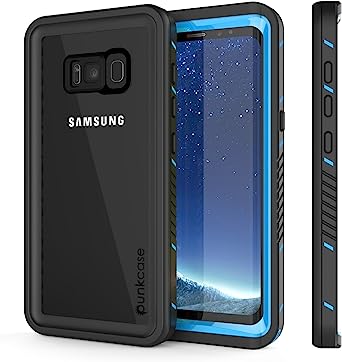 Galaxy S8 Plus Waterproof Case, Punkcase [Extreme Series] [Slim Fit] [IP68 Certified] [Shockproof] [Snowproof] [Dirproof] Armor Cover W/Built in Screen Protector for Samsung Galaxy S8  [Light Blue]