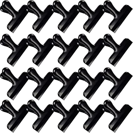 20 Pack 3 Inch Wide Stainless Steel Solid Fresh-Keeping Chip Clips Heavy Duty Food Bag Clamp,All-Purpose Air Tight Grip Clips for Kitchen Office to Seal Coffee Bags,Paper Sheets
