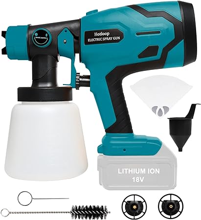 Paint Sprayer for Makita 18V Battery, Cordless HVLP Paint Sprayers for Home Interior and Exterior, House Painting Stain Sprayer for Fence, Furniture, cabinets, Walls, etc. (Battery NOT Included)
