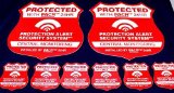2 Red House Alarm Security Signs and 6 House Alarm Stickers Shield Design Bonus Police Engraving Warning Sticker