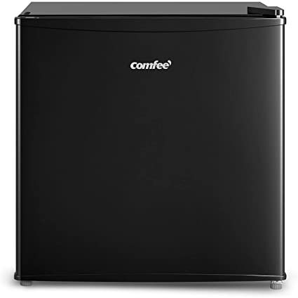 Comfee CRM17S3ABB 1.7 Cubic Feet, Flawless Appearance/Energy Saving/Adjustale Legs/Adjustable Thermostats for Home/Dorm/Garage Refrigerator, Black