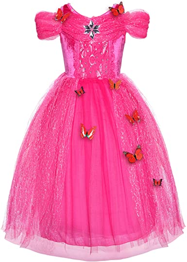 JerrisApparel Girls Princess Costume Butterfly Halloween Party Dress