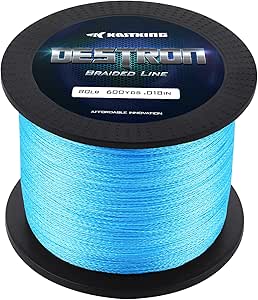 KastKing Destron Braided Fishing Line, Highly Abrasion Resistant, Improved Knot Strength, Ultra-Thin Diameter Superline, 75% Thinner Than Mono