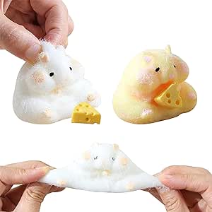 2PC Taba Squishy Hamster Toys, Pinch Family Squishy Sensory Fidget Toys for Stress Relief, Fun and Tricky Squishy Toy for Kids and Adults, for Easter, Christmas, and Birthdays