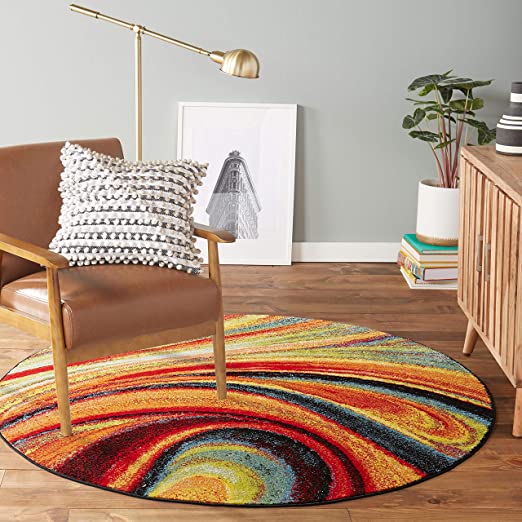 Home Dynamix Adja Modern Area Rug, Splash (5'2" Round)